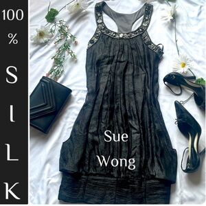 SUE WONG HOLLY'S Glamorous Black Silk Dress 😍 - SIZE 10